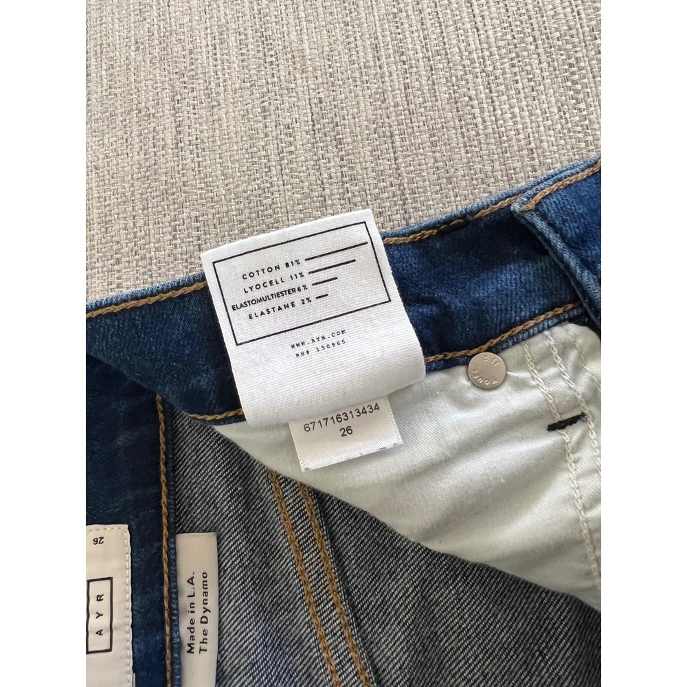 AYR The Dynamo Size 26 Sayonara Dark Wash Wide Leg High Rise Jeans Stretch - Picture 6 of 8